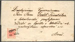 AUSGABE 1850 - ⌂,   3 Kr. tomatenrot MP ... 