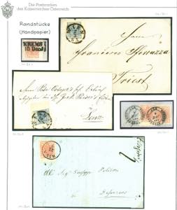 AUSGABE 1850 - ⌂, ∆ 2 Briefstücke und 3 ... 