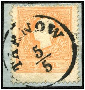 AUSGABE 1858 - ∆  2 Kr. orange Type II auf ... 