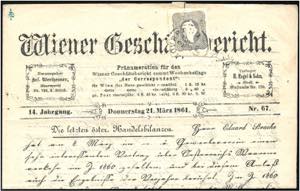 ZEITUNGSMARKE 1861 - ⌂,   Zeitungsmarke ... 