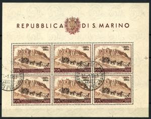 SAN MARINO - ʘ,   1951 Flugpost UPU 300 L. ... 