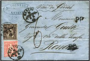 SCHWEIZ - ⌂,   1864 Auslandsbrief von ... 