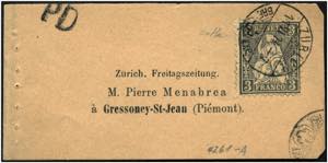 SCHWEIZ - ⌂,   1874 Streifband von ZÜRICH ... 