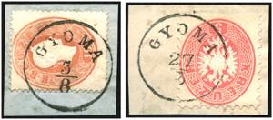 Ungarn - ∆  GYOMA Briefstücke mit Nr. 21 ... 