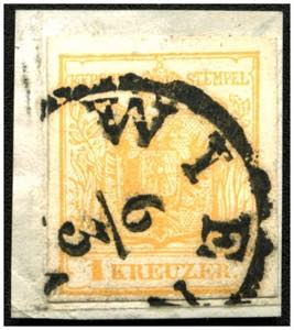 AUSGABE 1850 - ∆  1 Kr. goldgelb 1M Ib, ... 