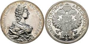 Maria Theresia 1740-1780 - AR-Medaille zu 5 ... 