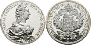 Maria Theresia 1740-1780 - AR-Medaille zu 5 ... 