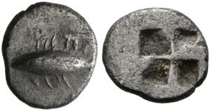 Kyzikos - Hemiobol (0,38 g), ca. 500 v. Chr. ... 