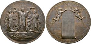 Paris - AE-Medaille (87mm) 1878 von Eugen ... 