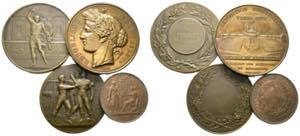 Paris - Lot 5 Stück; AE-Medaillen 1878 von ... 