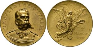 Umberto I. 1844-1900 - AE-Medaille (47,5mm) ... 