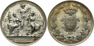 Rom - AE-Medaille (versilbert) (60mm) 1882 ... 