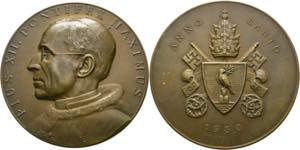 Pius XII. 1939-1958 - AE-Medaille (70mm) ... 
