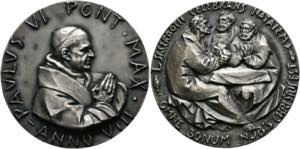 Paul VI. 1963-1978 - AR-Medaille (55,63g), ... 