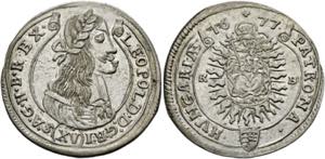 Leopold I. 1657-1705 - XV Kreuzer 1677 KB ... 