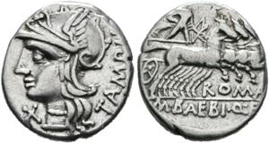 M. Baebius Q. f. Tampilus - Denarius (3,85 ... 