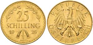1. Republik 1918-1938 - 25 Schilling 1926 ... 