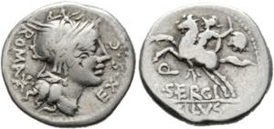M. Sergius Silus - Denarius (3,72 g), Roma, ... 