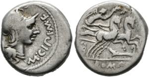 M. Cipius M.f. - Denarius (3,90 g), Roma, ... 