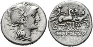 Mancinus, Q. Urbinius - Denarius (3,99 g), ... 