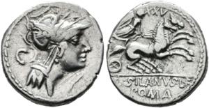D. Iunius Silanus L.f. - Denarius (3,90 g), ... 