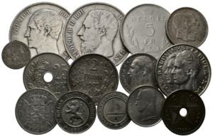 BELGIENLot 14 Stück; 50 Francs 1960; 5 ... 