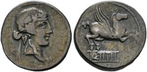 Q. Titius - Denarius (3,86 g), Roma, 90 v. ... 