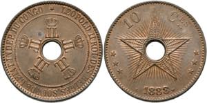 Belgisch Kongo10 Centimes 1888 AV kleiner ... 