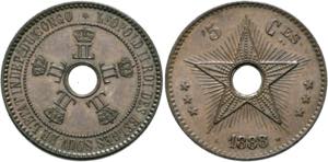 Belgisch Kongo5 Centimes 1888 aus 87  - KM ... 