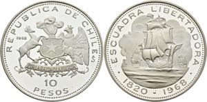 CHILE10 Pesos 1968  - KM 423 - vzgl.