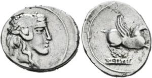 Q. Titius - Denarius (3,77 g), Roma, 90 v. ... 