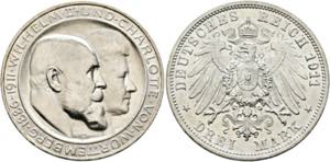 Wilhelm II. 1891-19183 Mark 1911 F ... 