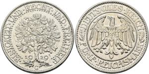 Weimarer Republik 1919-19805 Reichsmark 1929 ... 