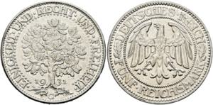 Weimarer Republik 1919-19875 Reichsmark 1931 ... 