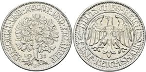 Weimarer Republik 1919-19885 Reichsmark 1931 ... 
