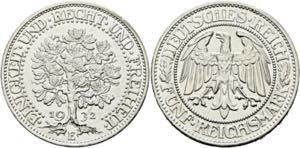 Weimarer Republik 1919-19915 Reichsmark 1932 ... 