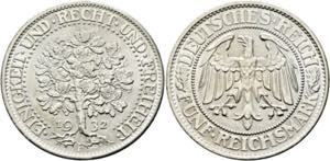 Weimarer Republik 1919-19925 Reichsmark 1932 ... 
