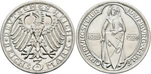 Weimarer Republik 1919-19953 Reichsmark 1928 ... 