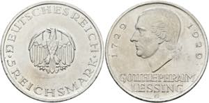 Weimarer Republik 1919-20075 Reichsmark 1929 ... 