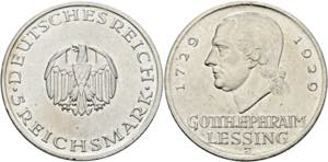 Weimarer Republik 1919-20085 Reichsmark 1929 ... 
