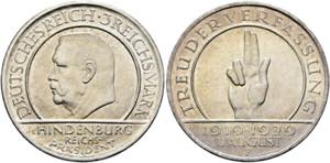 Weimarer Republik 1919-20153 Reichsmark 1929 ... 