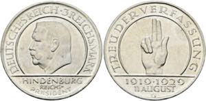 Weimarer Republik 1919-20173 Reichsmark 1929 ... 
