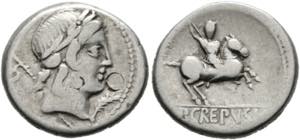 P. Crepusius - Denarius (3,80 g), Roma, 82 ... 