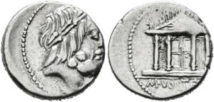 M. Volteius M.f. - Denarius (3,91 g), Roma, ... 