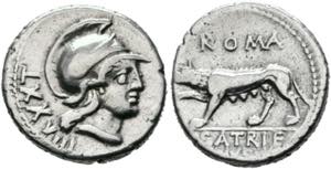 P. Satrienus - Denarius (3,82 g), Roma, 77 ... 