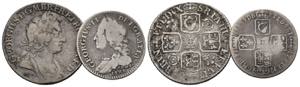 Georg II. 1727-1760Lot 3 Stück; Shilling ... 