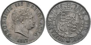 Georg III. 1760-18201/2 Crown 1817 leichter ... 