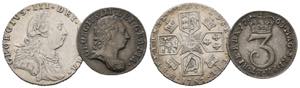 Georg III. 1760-1820Lot 2 Stück; 6 Pence ... 