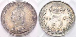 Victoria 1837-1901Lot 4 Stück; 4, 3 und 2 ... 