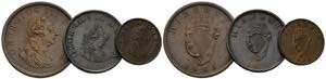 Georg III. (1760-1820)Lot 3 Stück; Penny ... 